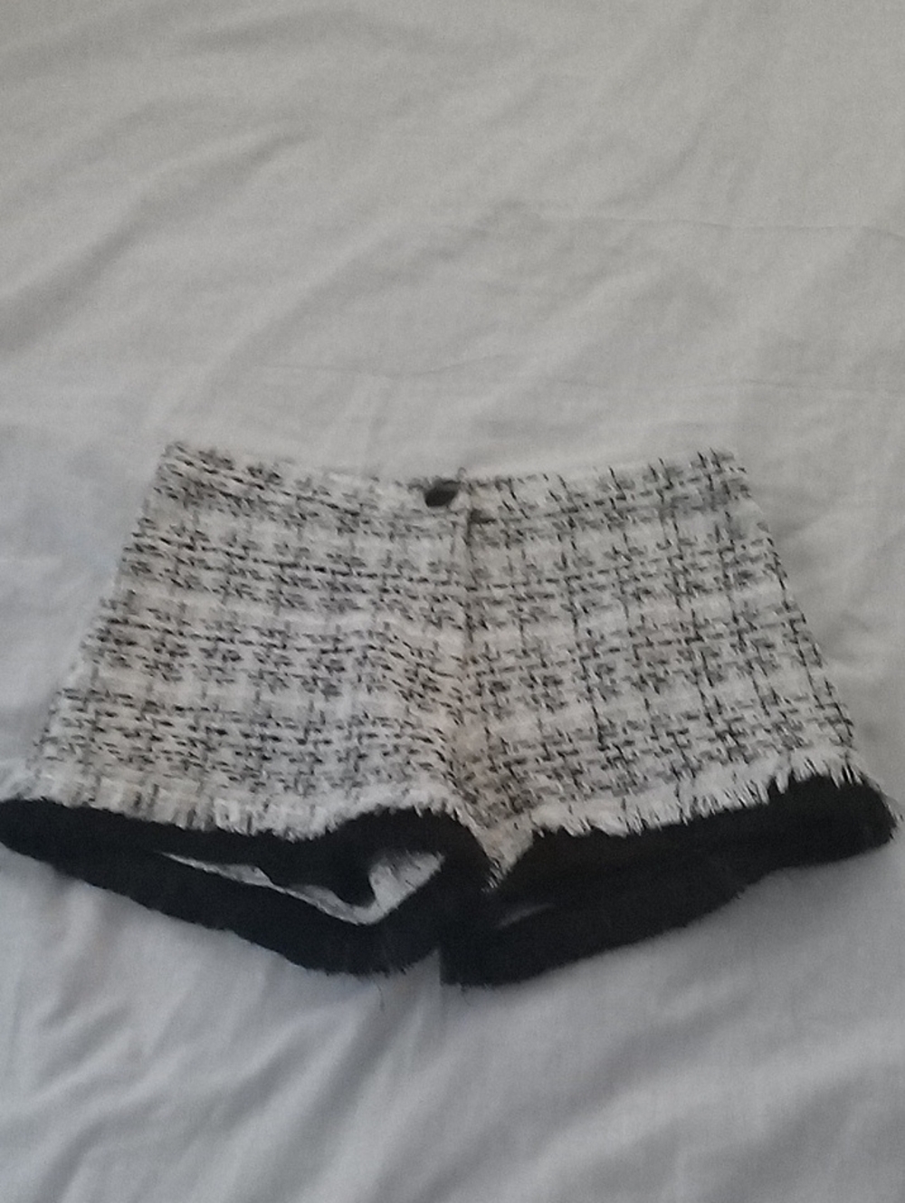 Alexis Black and White Tweed High Waist Shorts